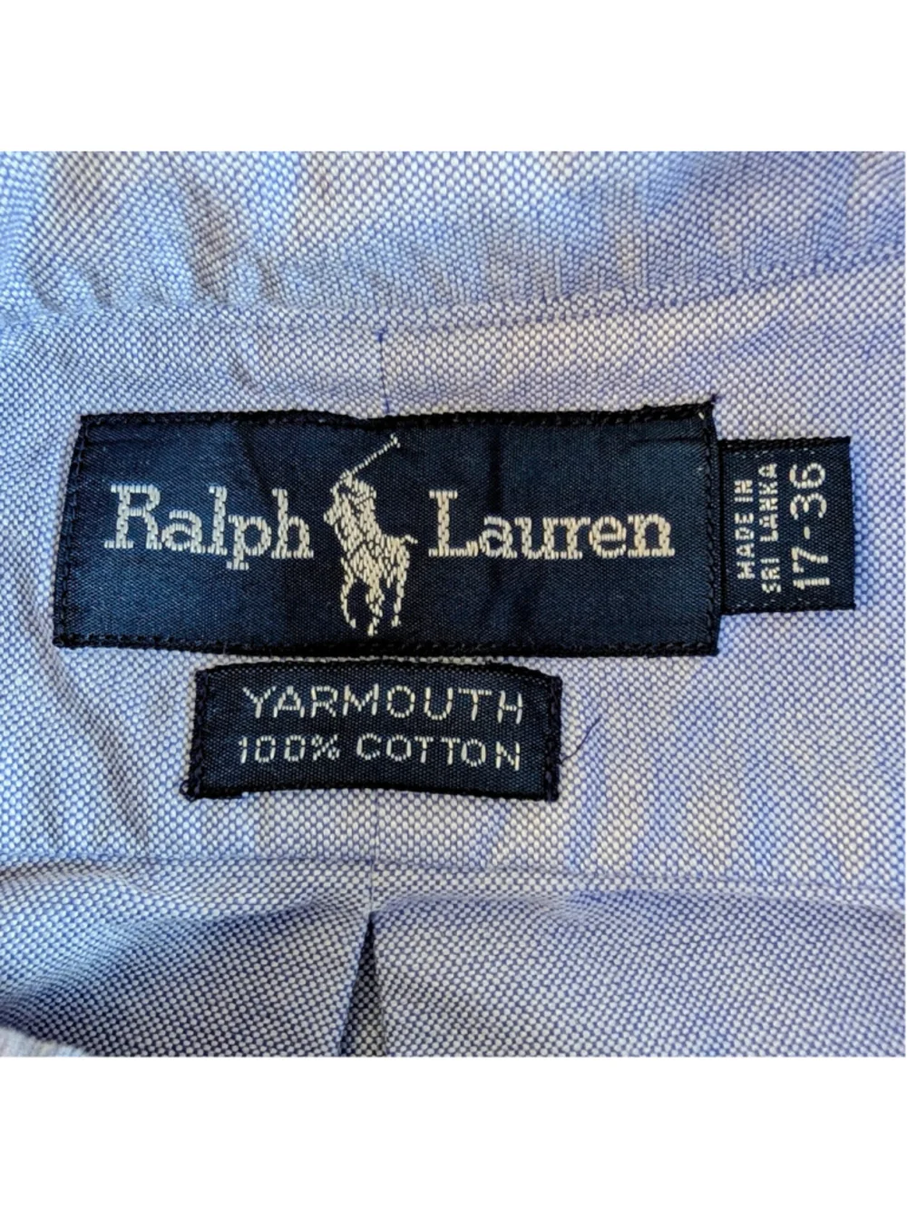 Ralph Lauren Yarmouth Oxford Shirt Mens 17-36 Light Blue Button Down Classic Fit